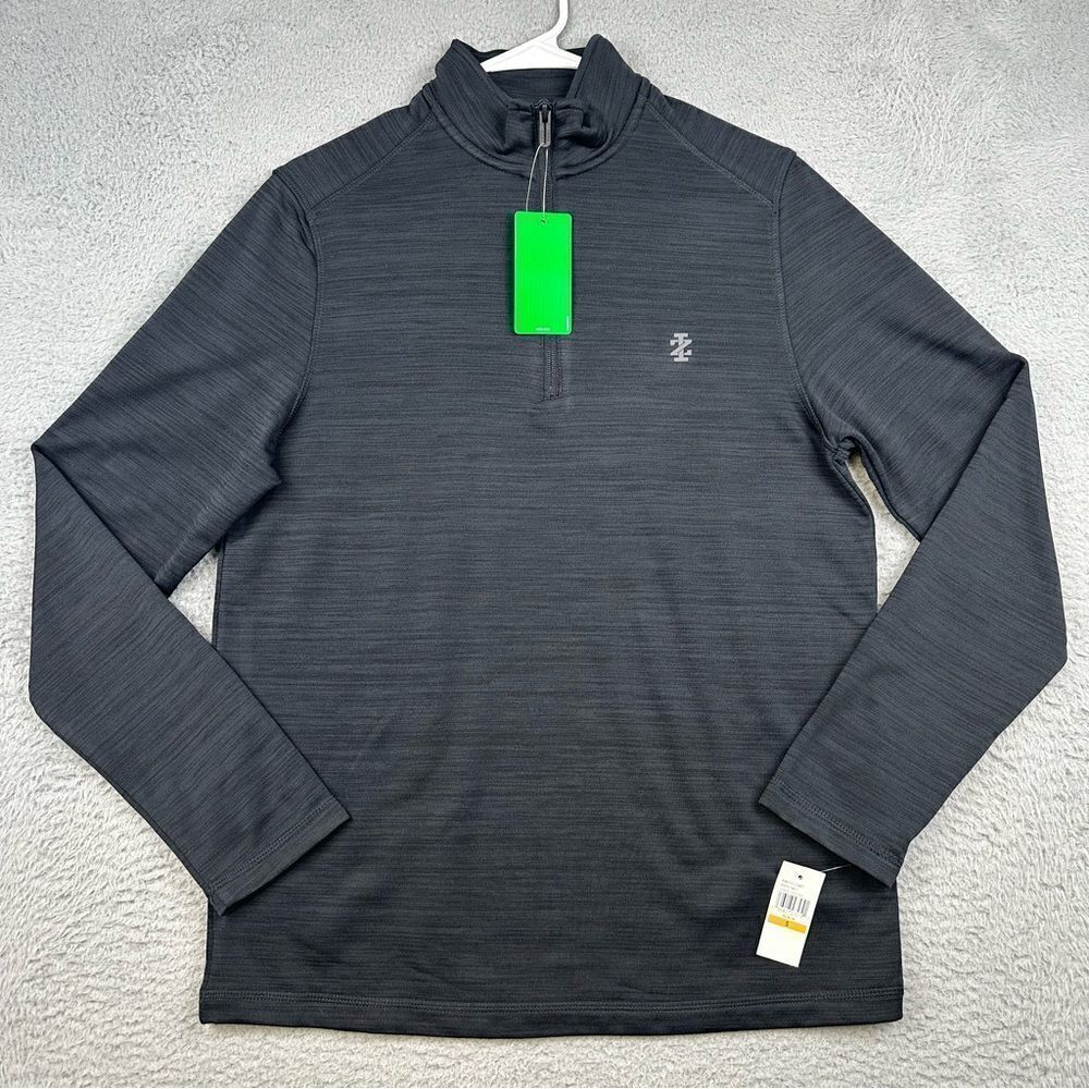 Izod Golf Pullover Mens Small Black Breathable UPF50 Water Resistant 1/4 Zip NEW